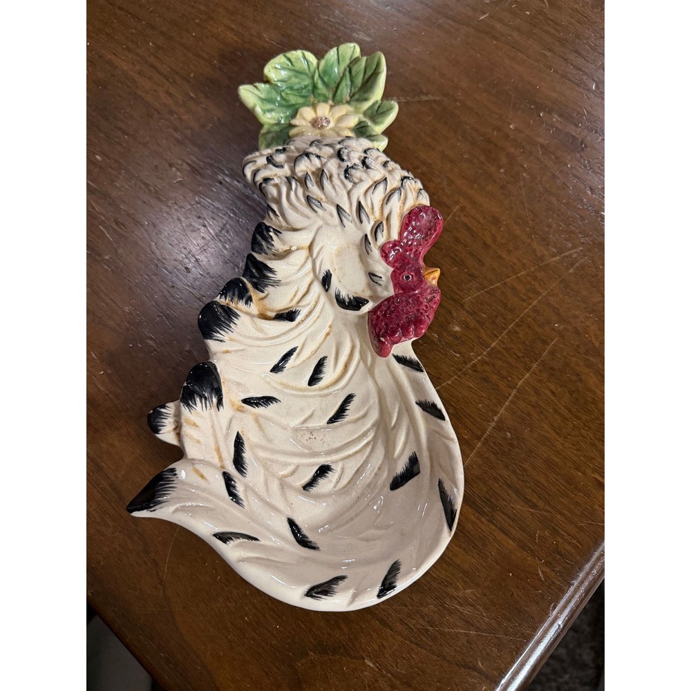 Vintage Ceramic Rooster Dish